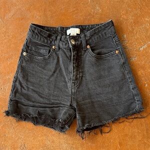 High Waisted Black Denim Women Shorts